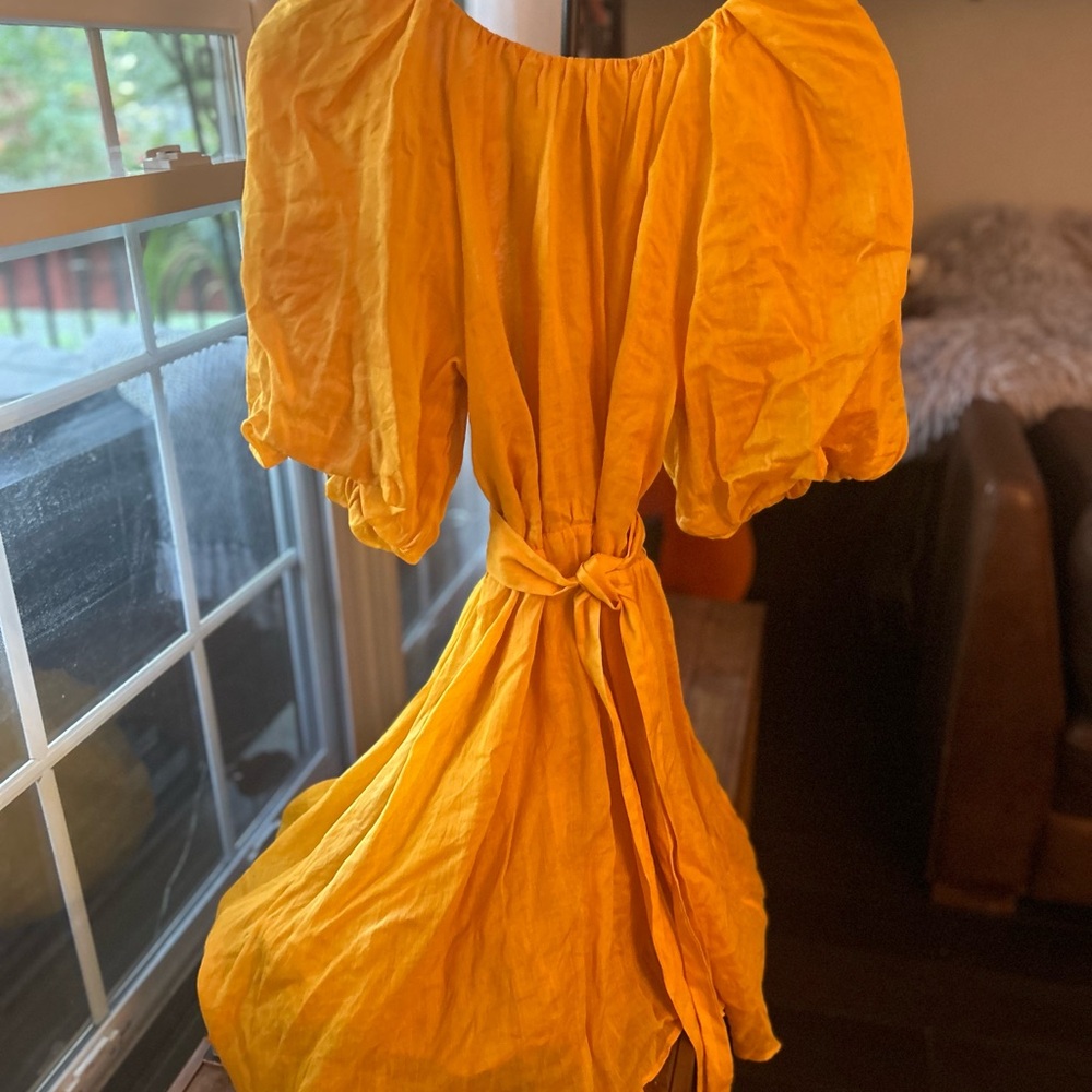 Banana Republic Vibrant Yellow Midi Dress